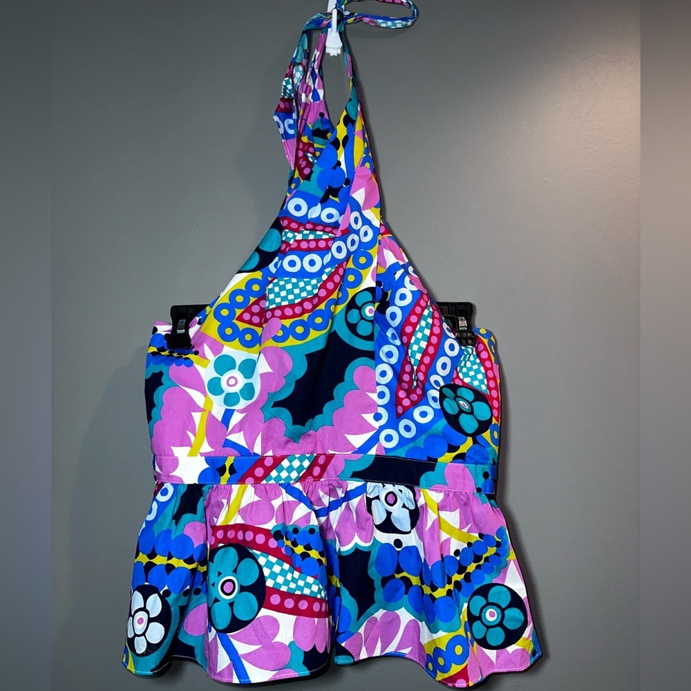 J.Crew Halter Peplum Top – Rare Pucci-Inspired Print – Size M 🌸
 – Size M